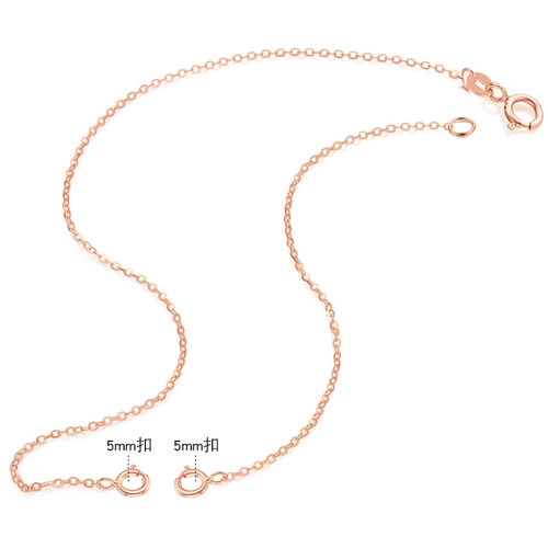 正品925纯银开口项链弹簧扣配件女潮锁骨链子O字链开口项链银链子 - 图2