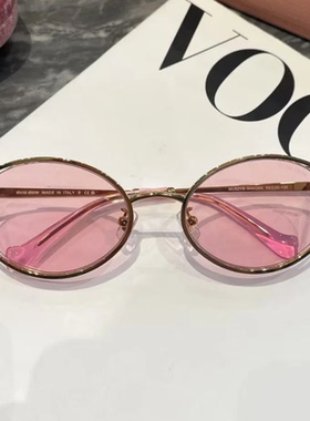 缪缪复古小框板材金标中性墨镜