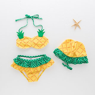 Baby bikini children's swimsuit baby toddler cute beach girl strawberry pineapple baby bikini swimsuit