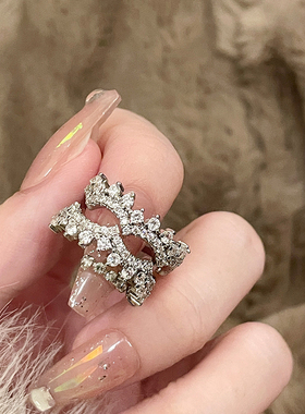 气质百搭复古锆石开口戒指食指戒