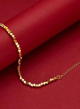 直播货源电镀金女款珠仿真金碎金手链沙金传承碎银几两国潮风手链