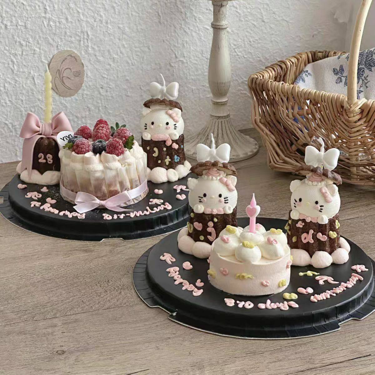 网红kt猫可露丽风蝴蝶结爱心蜡烛摆件hellokitty甜品插件蛋糕装饰,淘宝优惠券,粉丝福利购,淘宝优惠卷