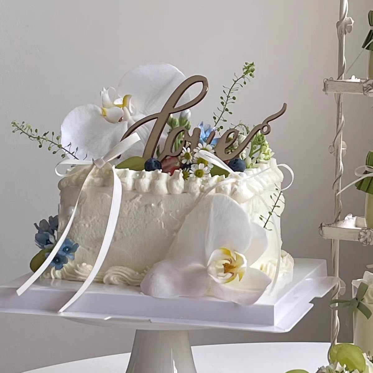 森系简约高级感订婚结婚宴木质love插牌烘焙插件甜品台蛋糕装饰 - 图3