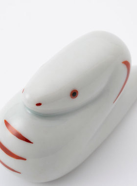 日本制 爱知县 中外陶园 手作 古染釉 摆件摆饰 巳 蛇