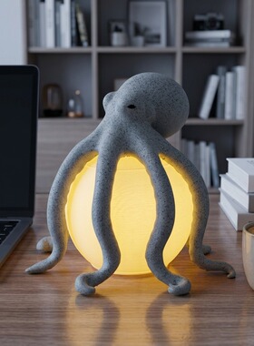 跨境新品 Octopus Ocean Table Lamp 章鱼海洋装饰桌灯树脂工艺品
