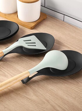跨境汤勺垫TPE家用简约咸菜调料碟易清洗厨房隔热垫锅铲汤勺