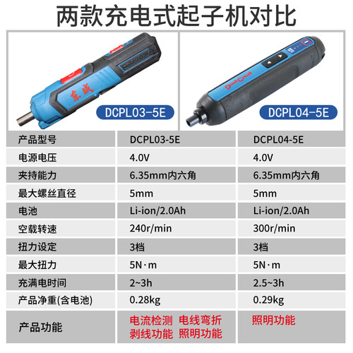 东成电动螺丝刀小型家用充电批多功能直柄起子机锂电拆卸迷你改锥 - 图2