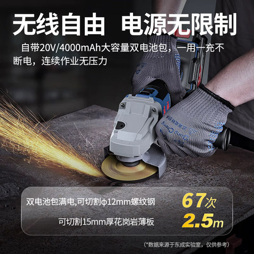 东成锂电角磨机无刷充电式打磨机多功能电动切割抛光机东城手磨机 - 图1