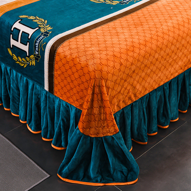 冬季床裙款牛奶绒床单单件冬季加绒单面毛绒法兰绒双人床单不掉毛,淘宝优惠券,粉丝福利购,淘宝优惠卷