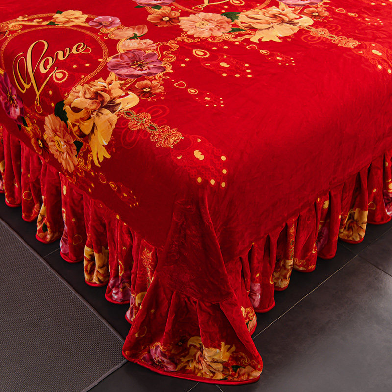 冬季床裙款牛奶绒床单单件冬季加绒单面毛绒法兰绒双人床单不掉毛,淘宝优惠券,粉丝福利购,淘宝优惠卷