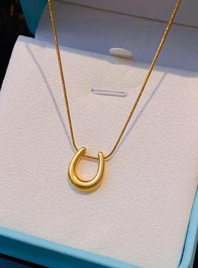 不掉色新款钛钢马蹄简约项链女小众气质百搭轻奢高级感锁骨链网红