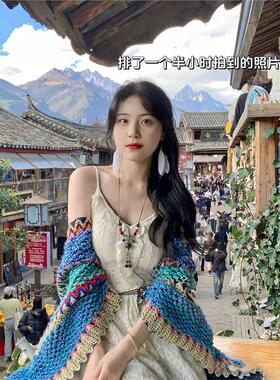 云南丽江大理草原披肩新疆西藏西北旅游拍照斗篷川西青海穿搭披风