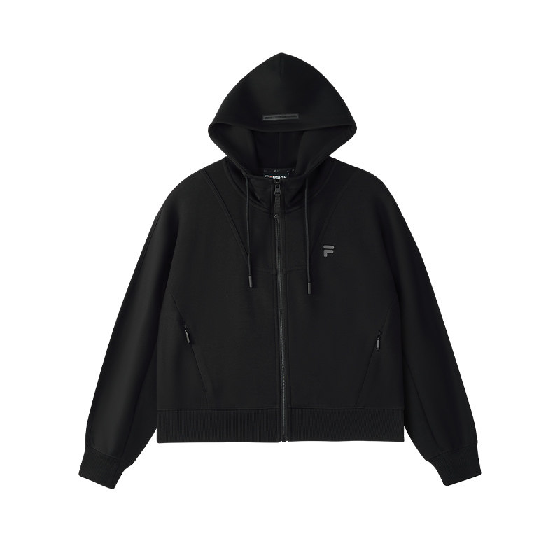 FILA FUSION斐乐潮牌女子连帽外套2025冬季新款休闲宽松针织上衣,淘宝优惠券,粉丝福利购,淘宝优惠卷