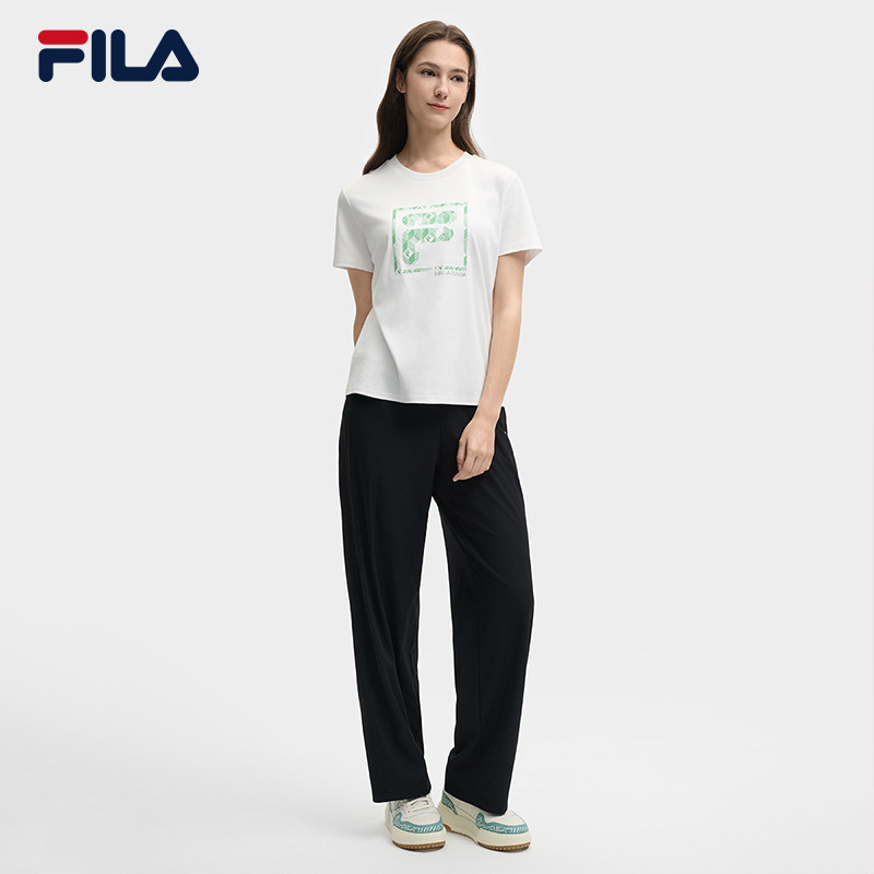 FILA 斐乐官方女子针织短袖衫2025夏新款时尚休闲舒适纯棉圆领T恤,淘宝优惠券,粉丝福利购,淘宝优惠卷