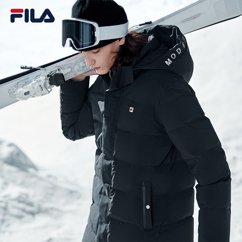 FILA斐乐男子中长羽绒服冬季百搭时尚保暖短款运动连帽羽绒外套,淘宝优惠券,粉丝福利购,淘宝优惠卷
