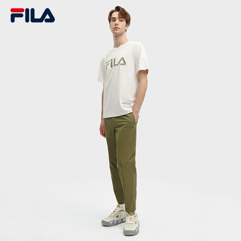 FILA 斐乐官方男子针织短袖衫2024春新款时尚简约休闲舒适LOGOT恤 - 图2