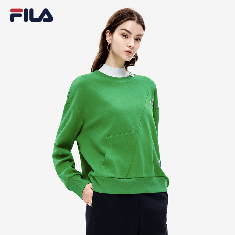 FILA x MIHARA斐乐女子套头卫衣2022冬新款时尚宽松顺色拼接上衣_FILA斐乐网店_运动服/休闲服装