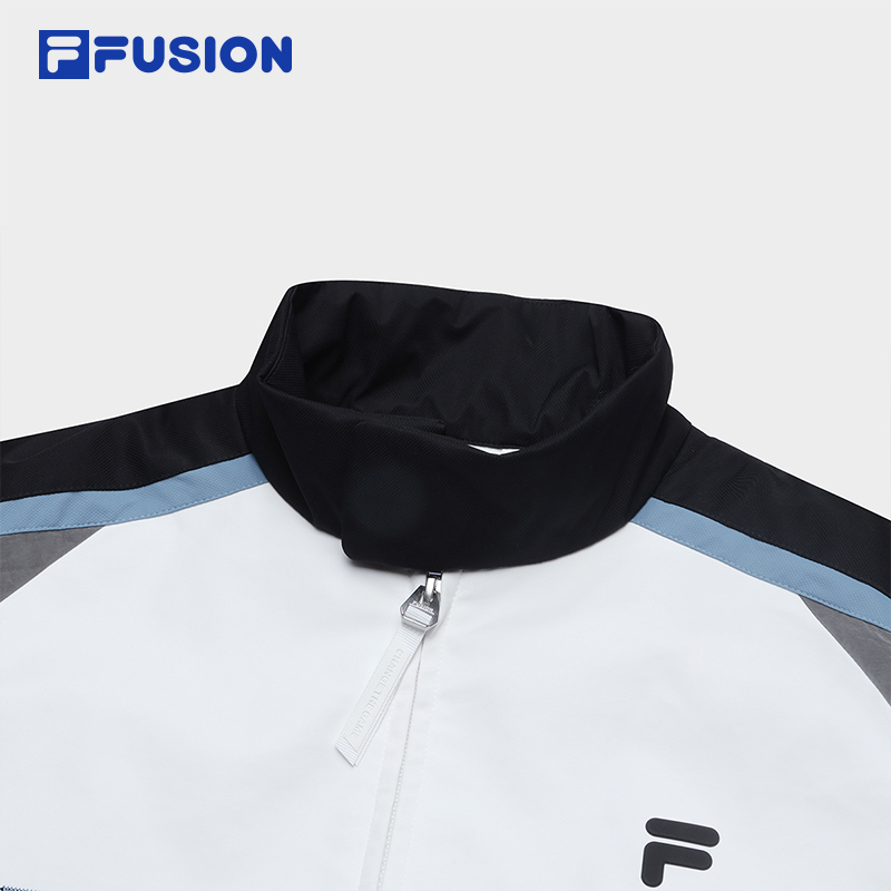 FILA FUSION斐乐潮牌情侣款棉服2024春新款宽松撞色拼接立领外套