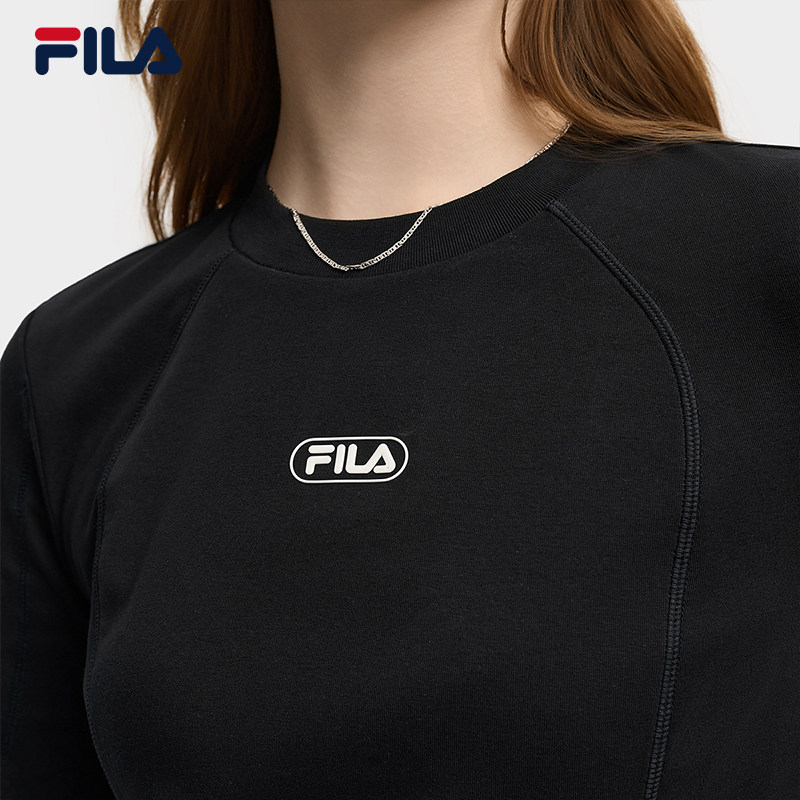 FILA 斐乐官方女子针织长袖衫2025冬新款时尚休闲简约基础圆领长T,淘宝优惠券,粉丝福利购,淘宝优惠卷