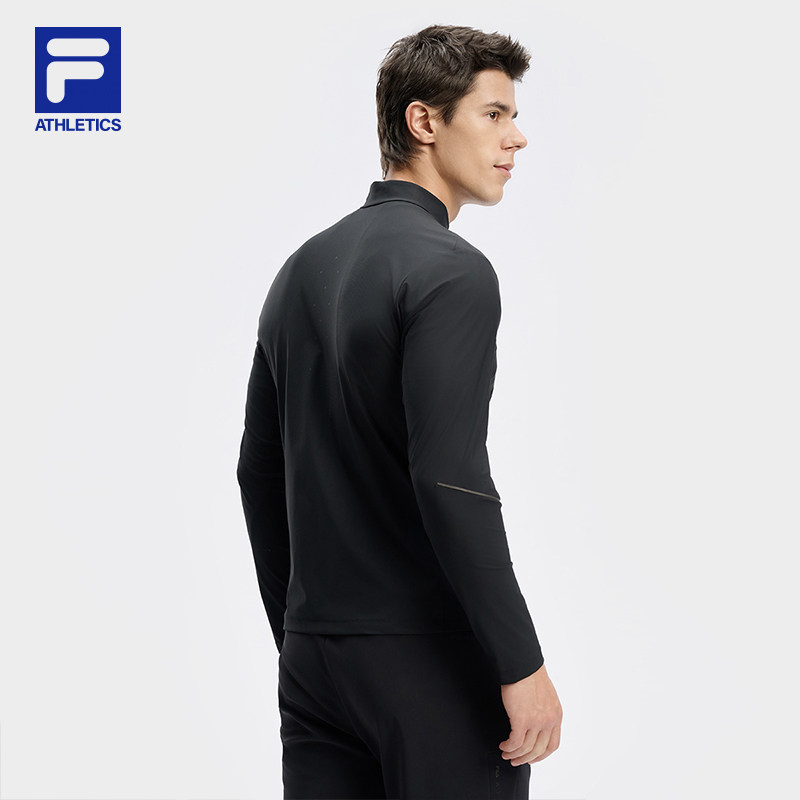 FILA 斐乐官方男子针织长袖外套2024秋新款健身运动舒适凉感上衣,淘宝优惠券,粉丝福利购,淘宝优惠卷
