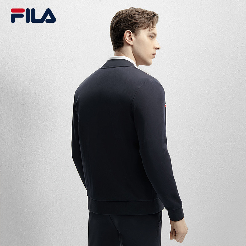 FILA 斐乐官方男士针织长袖外套2024春季新款时尚休闲棒球领上衣,淘宝优惠券,粉丝福利购,淘宝优惠卷