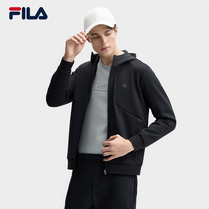 FILA 斐乐官方男士针织连帽外套2025春新款时尚休闲简约基础上衣,淘宝优惠券,粉丝福利购,淘宝优惠卷