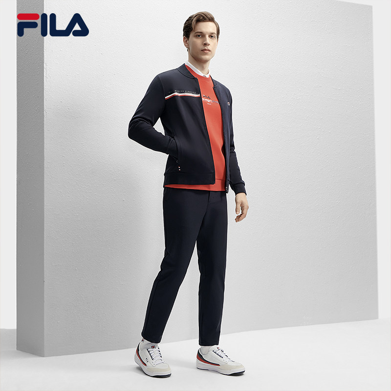 FILA 斐乐官方男士针织长袖外套2024春季新款时尚休闲棒球领上衣,淘宝优惠券,粉丝福利购,淘宝优惠卷