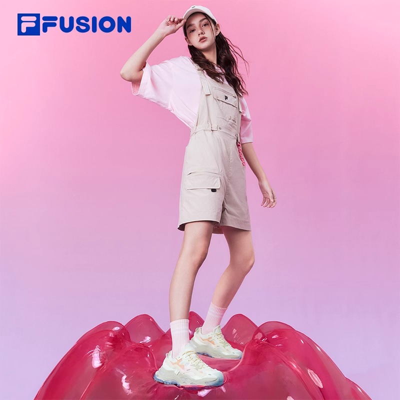 FILA FUSION斐乐潮牌女鞋BIANCO厚底潮鞋2024夏新款硬糖鞋跑步鞋-图2