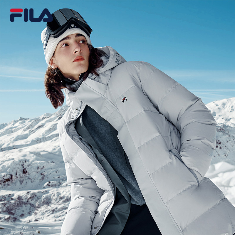 FILA斐乐男子中长羽绒服冬季百搭时尚保暖短款运动连帽羽绒外套,淘宝优惠券,粉丝福利购,淘宝优惠卷