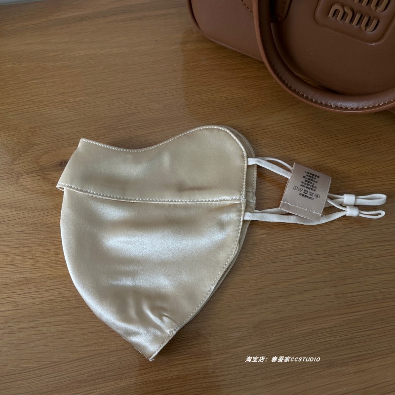 软骨支撑~100%桑蚕丝医美防晒口罩真丝防紫外线护眼角遮阳立体夏 - 图0