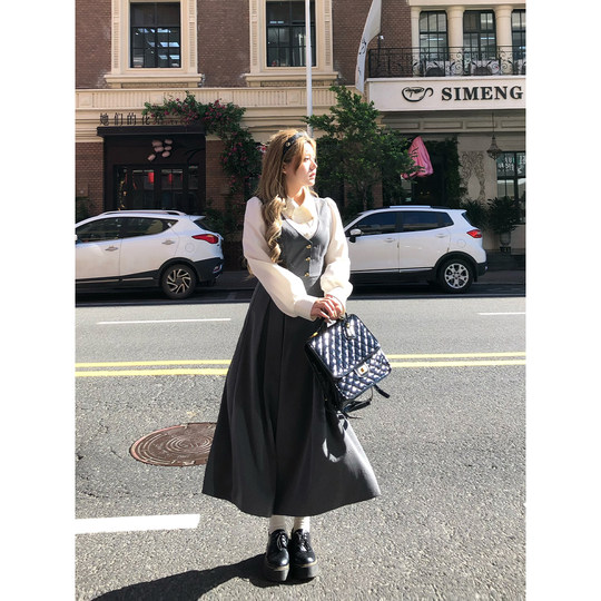 安妮不火 复古学院风西装两件套女2025秋季新款微胖大码气质套装