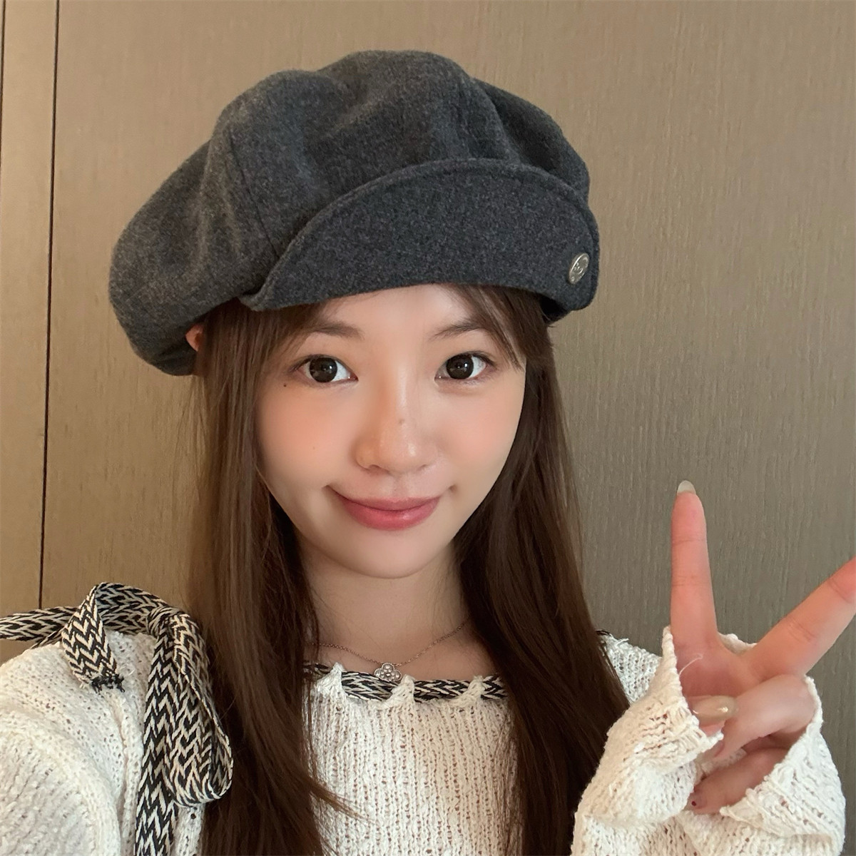 设计感翻檐日系云朵贝雷帽子女秋冬大头围八角帽显脸小报童画家帽,淘宝优惠券,粉丝福利购,淘宝优惠卷