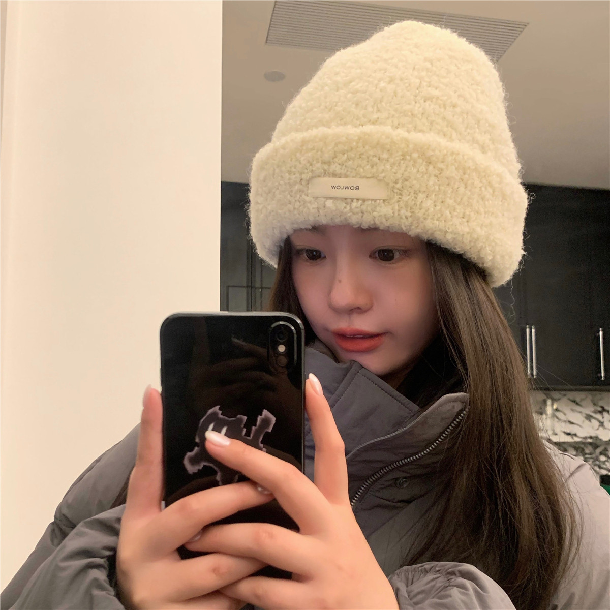 软糯糯！韩国新款百搭针织帽子女秋冬保暖护耳毛线帽大头围冷帽潮,淘宝优惠券,粉丝福利购,淘宝优惠卷