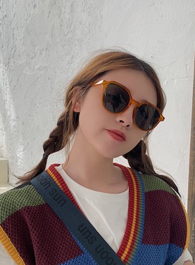 丁走走自留桔色～日系女时尚墨镜
