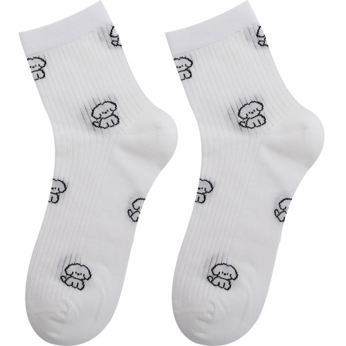 【起步韩袜】薄款袜子女春夏季无骨韩版日系可爱卡通狗透气短筒袜 - 图3