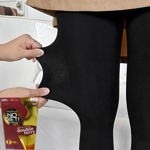 韩国代购东大门袜子女连裤袜秋冬季保暖加厚500M黑色显瘦加绒丝袜 - 图1