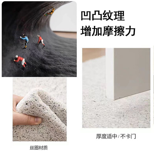 卡通线条小狗丝圈地垫入户门玄关防滑蹭泥耐脏耐磨家用脚垫子地毯 - 图2