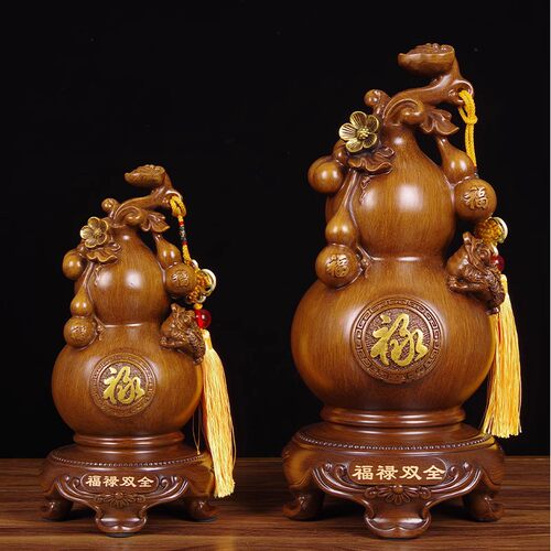 葫芦摆件大号 一对招财客厅酒柜办公室玄关家居摆设 乔迁开业礼品 - 图3