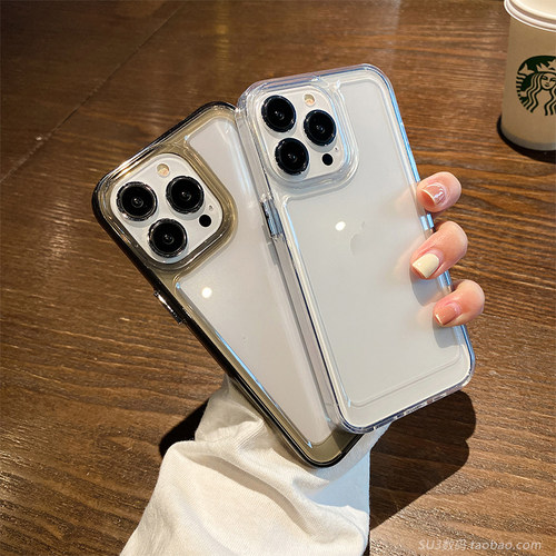 高级透黑亚克力适用S22三星S21+手机壳A54透明s20fe简约A53厚硬s23Ultra新款s23+硬壳s24Ultra潮男女34 - 图1