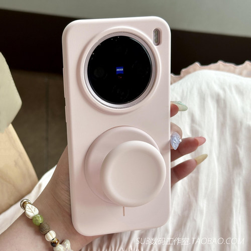 淡紫色磁吸X300pro液态硅胶mini适用vivoX200Ultra手机壳X200s磁吸气囊支架软糯防摔无线充电耐脏Findx8小众9 - 图1