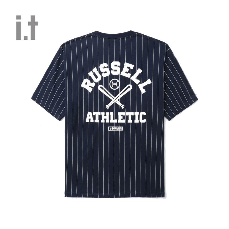 it RUSSELL ATHLETIC男装条纹短袖T恤休闲春夏新品美式学院风2077 - 图3