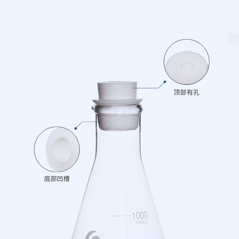 玻璃试管发泡硅胶塞软塞子透气密封实验室耐高温三角烧瓶塞三角瓶 - 图0