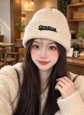 韩系复古显脸小毛线帽