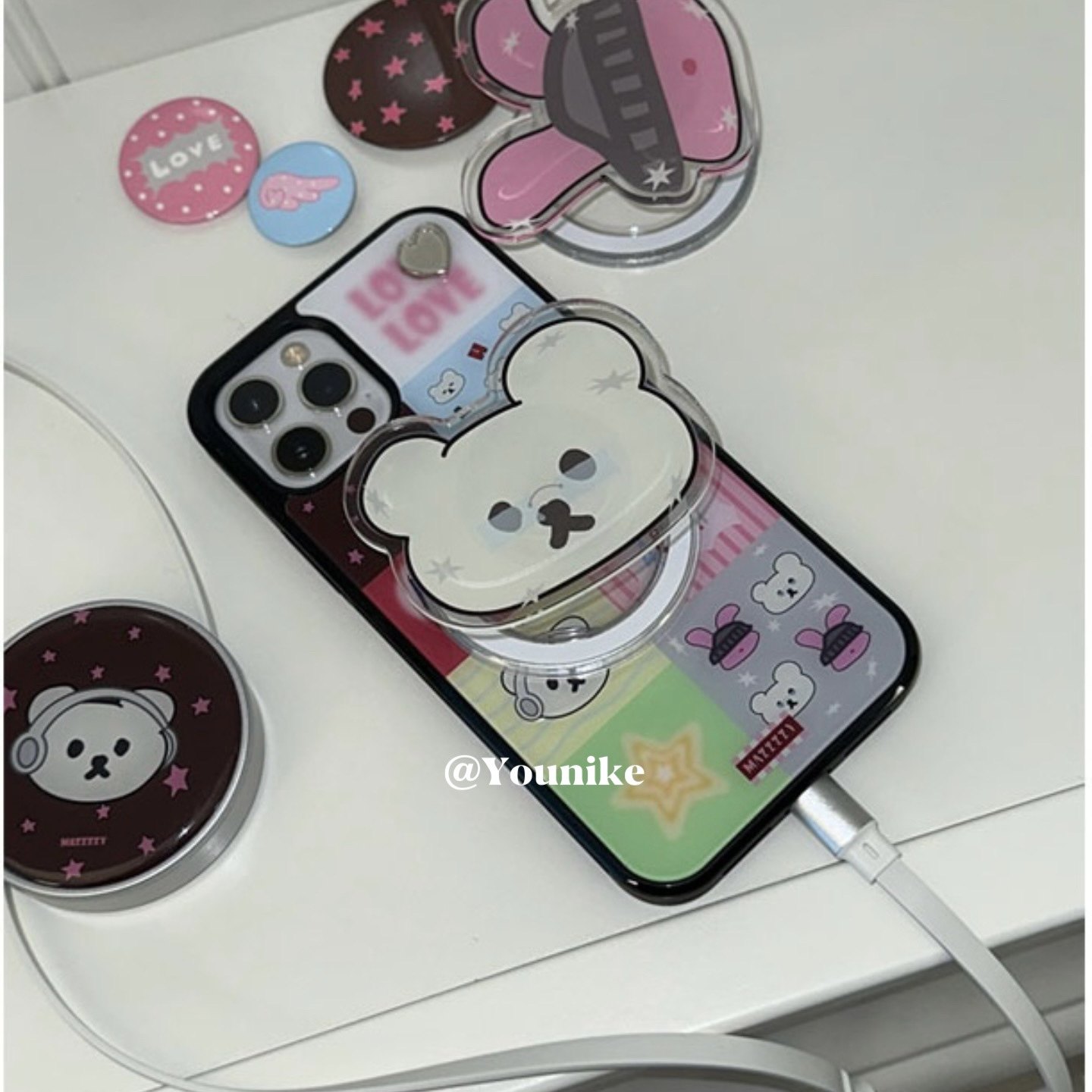 韩系ins可爱多巴胺拼贴插画小熊少女感童趣磁吸适用iphone16pro/15promax苹果13/14/12手机壳保护套华为mate,淘宝优惠券,粉丝福利购,淘宝优惠卷