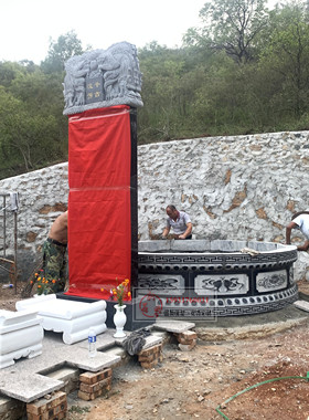 墓碑定制坟围石包坟石材花岗岩石碑户外土葬夫妻合葬墓围坟石刻字