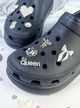 心动讯号银色金属鞋花带钻爱神丘比特洞洞鞋配饰diy鞋扣适配crocs