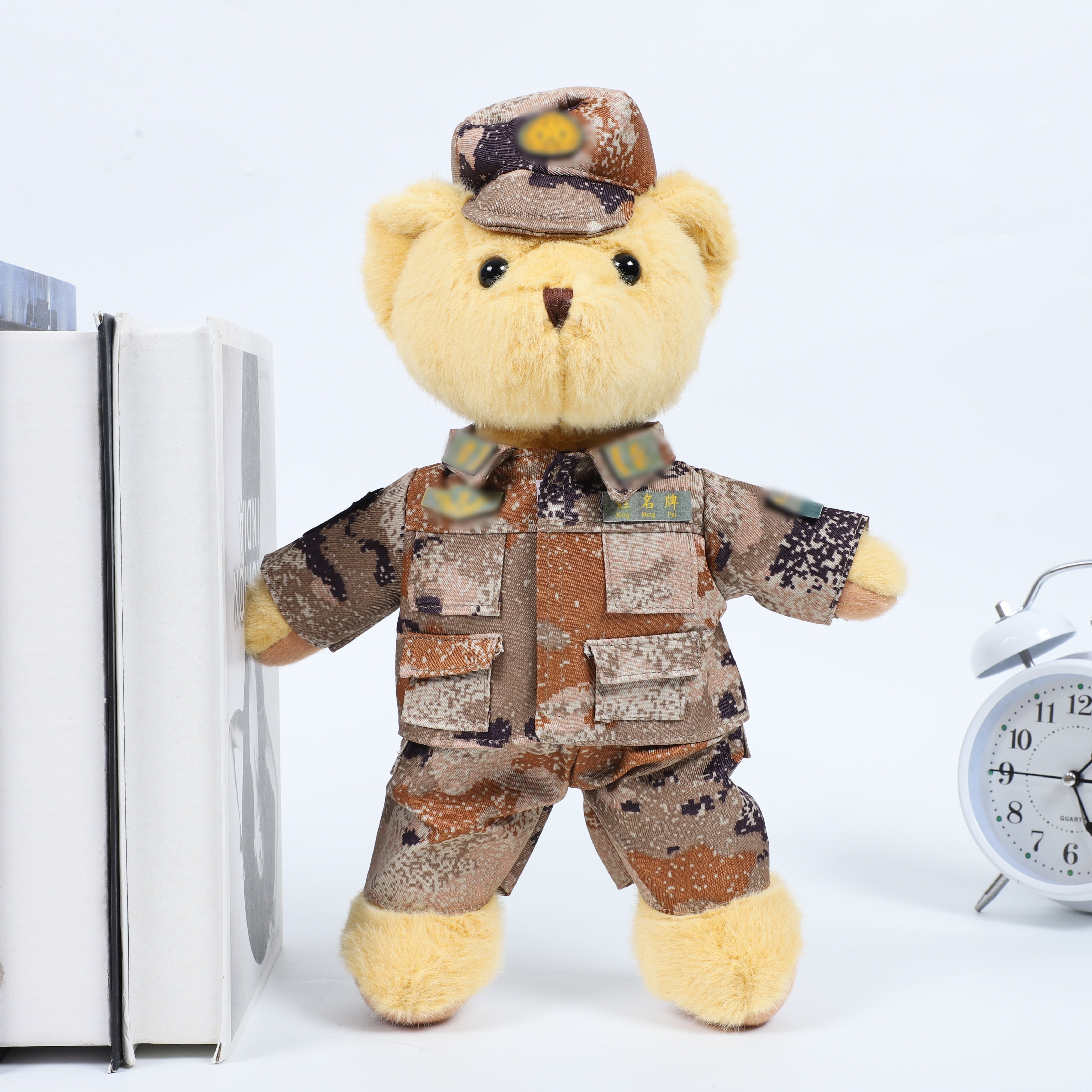 兵哥哥退伍纪念品玩偶小熊军人公仔大号迷彩服娃娃挂件毛绒玩具