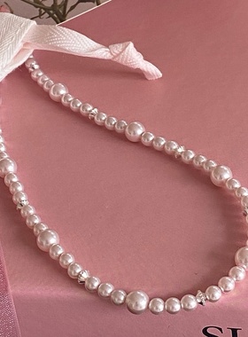 温柔曼塔玫瑰错落珍珠项链