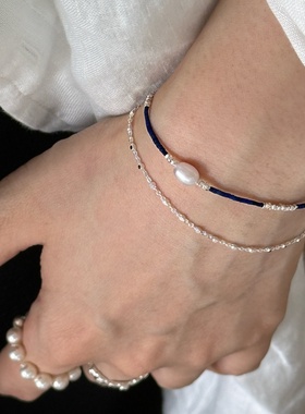 通体s925纯银碎银子手链