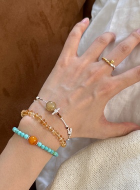 轻奢金银精致ins戒指弹力